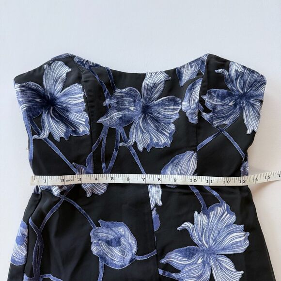 NWOT Anthropologie Hutch Venina Velvet Jumpsuit in Navy Two Tone Vining Buds S - Picture 10 of 11